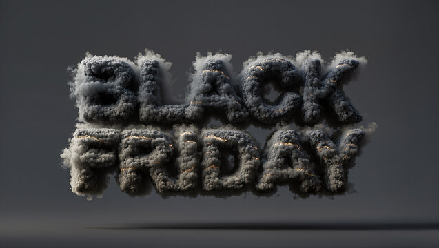Black Friday Cloud Text Dark Storm Promo Smoke Atmospheric Sale Banner