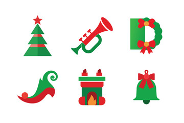 set of christmas icon bundle