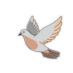 Fototapeta premium Cartoon dove flying in a vibrant style with pastel colors 