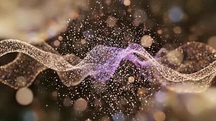 Softly glowing white object surrounded by swirling purple and blue hues, with a shimmering wave of light in shades of gold and purple, perfect for capturing nautical inspired themes or concepts.