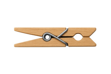 Wooden clothespin peg top view isolated on transparent background PNG