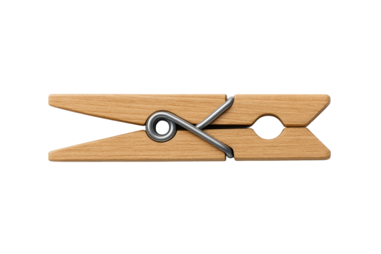 Wooden clothespin peg top view isolated on transparent background PNG - Powered by Adobe