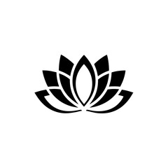 Elegant lotus flower icon for mindfulness, yoga, meditation, and spa wellness branding