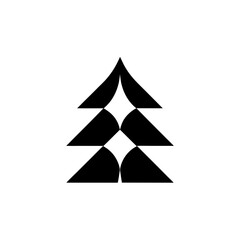 Obraz premium Stylized pine tree icon design element, modern logo concept, simple evergreen symbol, vector graphic