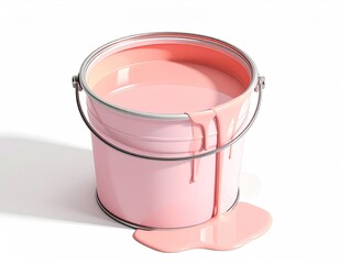 Light pink paint can, spilling
