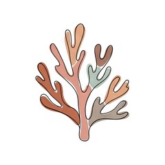 Obraz premium Coral illustration in pastel colors for modern decor 