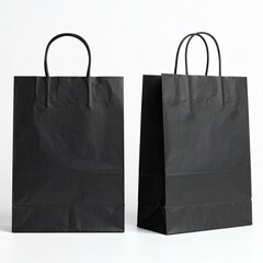 Two black paper shopping bags