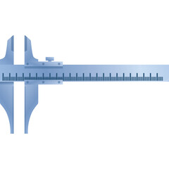 CloseUp of a Silver Caliper Measuring Tool with Precise Markings on a White Background