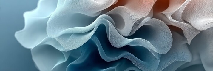 Fototapeta premium Elegant Blue Silk Waves Flowing Smoothly, Luxurious Textile Pattern for Modern Background Design