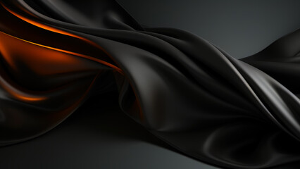 Fototapeta premium Elegant Black Silk Draping With Warm Undertones Creating a Stunning Visual Effect