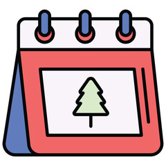 Christmas Day Calendar Icon Vector