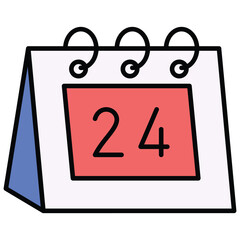 24 Calendar Date Icon Vector