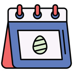 Easter Day Calendar Icon Vector