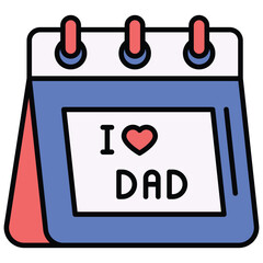 Father�s Day Calendar Icon Vector