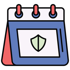 Security Day Calendar Icon Vector