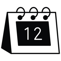 12 Calendar Date Icon Vector