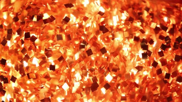 des paillettes dor&eacute;es bougent dans un liquide - arri&egrave;re-plan abstrait