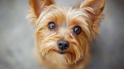 Fototapeta premium Adorable Yorkshire Terrier Puppy with Playful Personality Captured in Stunning Indoor Studio Photo