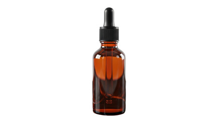 Fototapeta premium Amber glass dropper bottle isolated showing detailed concept of bottle, dropper, amber with professional style and