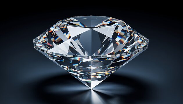Close-up of a sparkling cut diamond with detailed facets on dark background