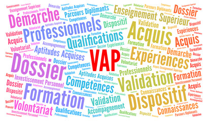 VAP validation des acquis professionnels nuage de mots	