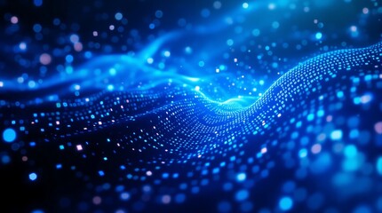 Blue digital binary code background futuristic technology abstract data stream illustration network