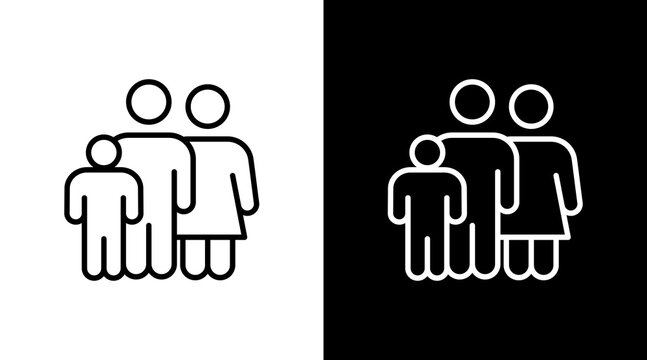 Family Therapy White Icon Set Design