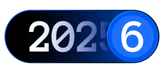 2026 number transition on a rounded blue and black banner