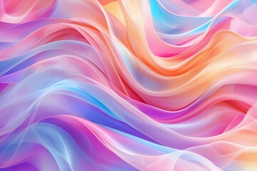Fototapeta premium Vibrant swirling abstract background featuring pastel hues of pink blue orange and yellow