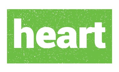 heart text written on green stamp sign.