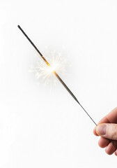 New Year Holiday Sparkler Isolated on white