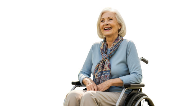 Modern stock photo showing senior, woman, wheelchair captured in vibrant atmosphere ideal for professional campaigns