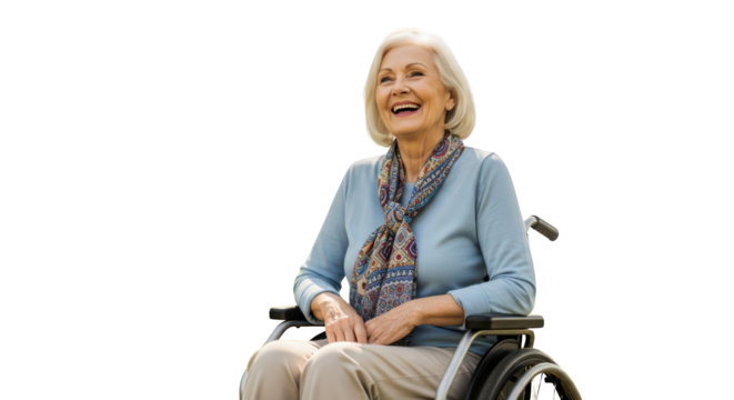 Modern stock photo showing senior, woman, wheelchair captured in vibrant atmosphere ideal for professional campaigns