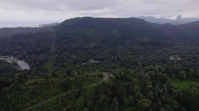 Pico C&atilde;o Grande, S&atilde;o Tom&eacute; &mdash; a dramatic volcanic plug rising from lush rainforest in Ob&ocirc; Natural Park, an iconic African landmark