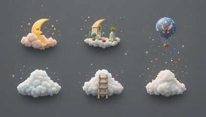 Baby Bedroom with Moon and Clouds Decor