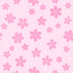 Delicate Pink Cherry Blossom Pattern - A Seamless Floral Design.