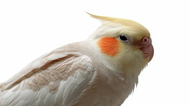 Beautiful cockatiel showing vibrant colors and playful personality in a calm setting