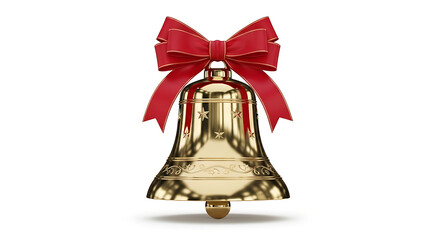 Golden Celebration Bell Isolated White Background