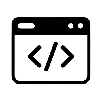 Coding window icon web development programming interface symbol outline