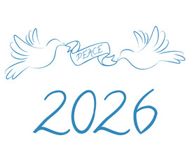 Peace 2026 symbol icon illustration	