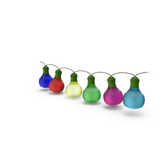 Vibrant string of festive textured light bulbs for celebration