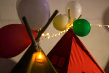 barracas de acampamento festa do pijama