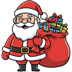 santa claus with gifts
