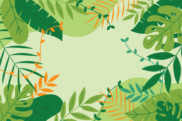 world environment day banner with leaf plant on green background vector design
