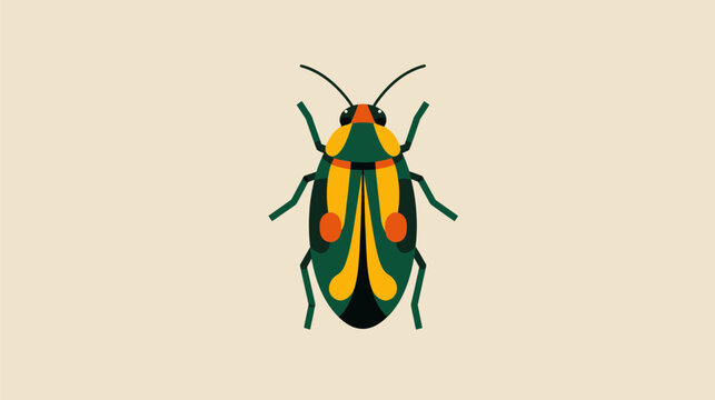 Flat Design Single Icon Illustration of a Cockroach Insect