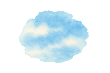 Blue watercolor splash creating a cloudy sky texture