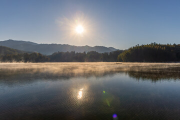 Fototapeta premium Scenic Views of Qishu Lake in Yi County, Huangshan City, Anhui Province, China