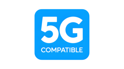 A blue square icon with the white text and numbers that reads compatible network technology logo