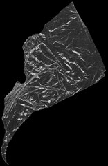 Fototapeta premium Isolated Distorted Crumpled Transparent Plastic Texture Overlay on Black