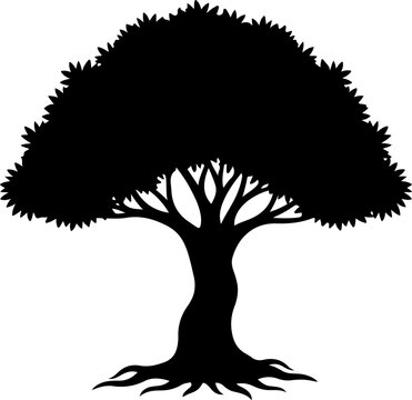 tree, silhouette, vector, black, illustration, nature, forest, plant, minimalist, simple, leafless, branches, bare, design, clean, natural, art, graphic, icon, symbol, botanical, woodland, flora, orga